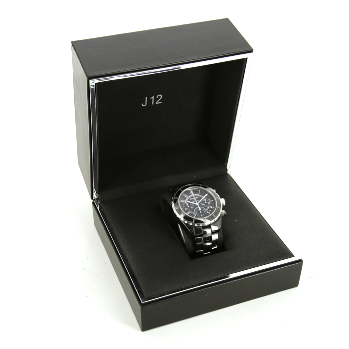 Chanel J12 Chronographe watch in stainless steel and black ceramic Circa 2000 - Detail D2