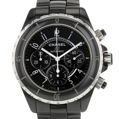 Montre Chanel J12 Chronographe en acier et céramique noire Vers  2000
