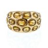 Vintage boule ring in yellow gold and sapphires - 360 thumbnail