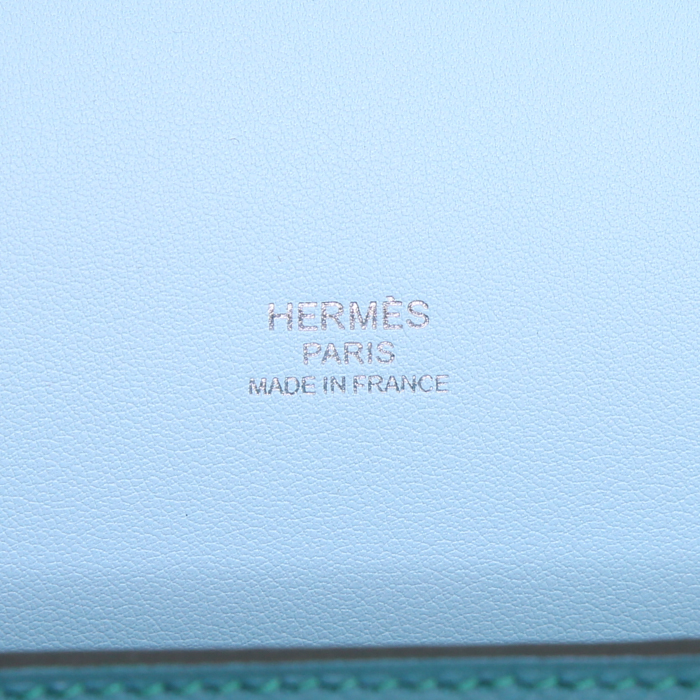 Sac besace Hermes Jypsiere petit modèle en cuir Swift vert-malachite - Detail D3