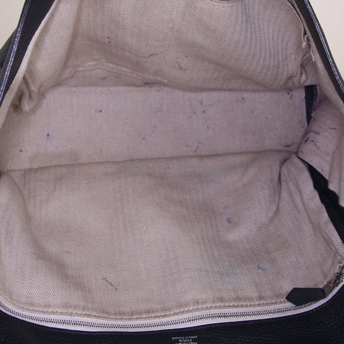 Hermès Steve shoulder bag in anthracite grey togo leather - Detail D2