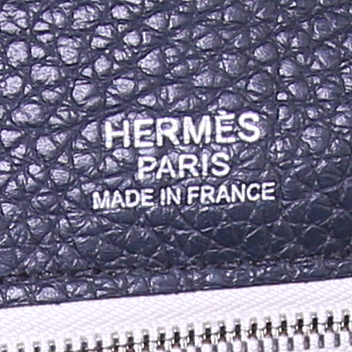 Sac bandoulière Hermès Steve en cuir togo gris anthracite - Detail D3