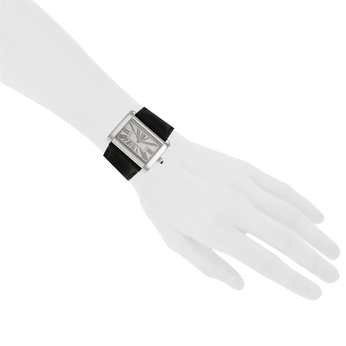 Cartier Tank Divan watch in stainless steel Ref: 2600 Circa 2010 - Detail D1