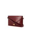 Hermes Lydie handbag in burgundy box leather - 00pp thumbnail