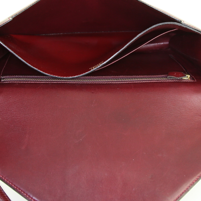 Borsa Hermes Lydie in pelle box bordeaux - Detail D2