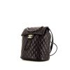 Chanel backpack in black quilted leather - 00pp thumbnail