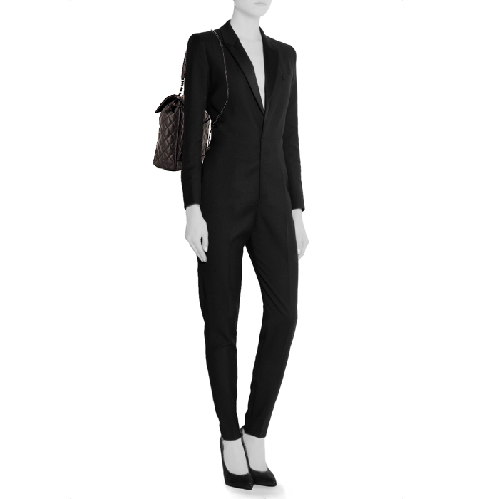 Zaino Chanel in pelle trapuntata nera - Detail D1