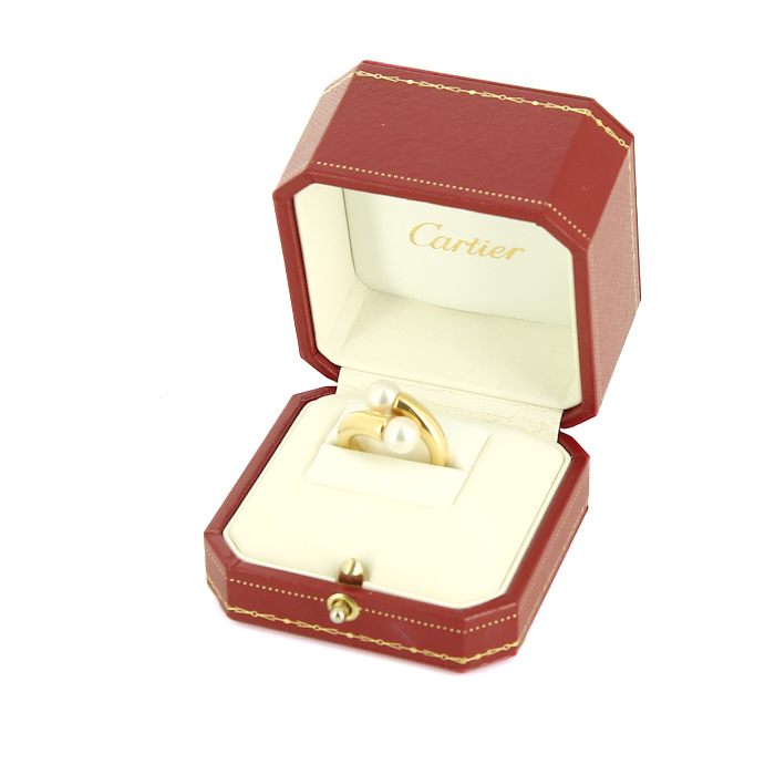 Bague Cartier en or jaune et perles - Detail D2