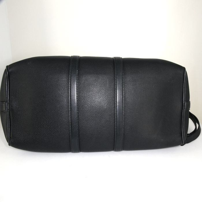 Sac de voyage Louis Vuitton Keepall 45 en cuir grainé noir - Detail D5