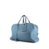 Hermes Victoria II travel bag in blue jean leather taurillon clémence - 00pp thumbnail