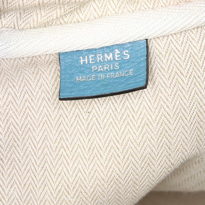 Borsa da viaggio Hermes Victoria II in pelle taurillon clemence blu - Detail D3