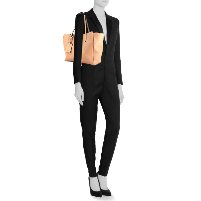Sac cabas Gucci Swing en cuir beige - Detail D1