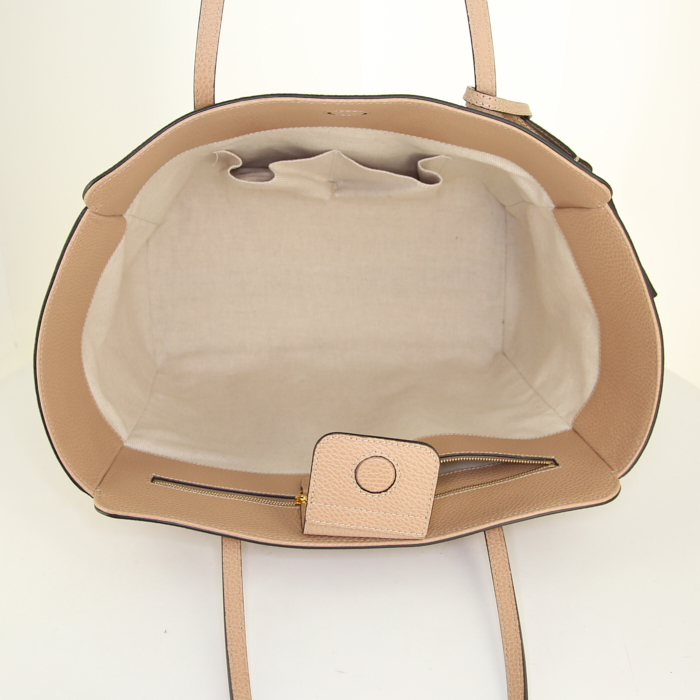 Sac cabas Gucci Swing en cuir beige - Detail D2