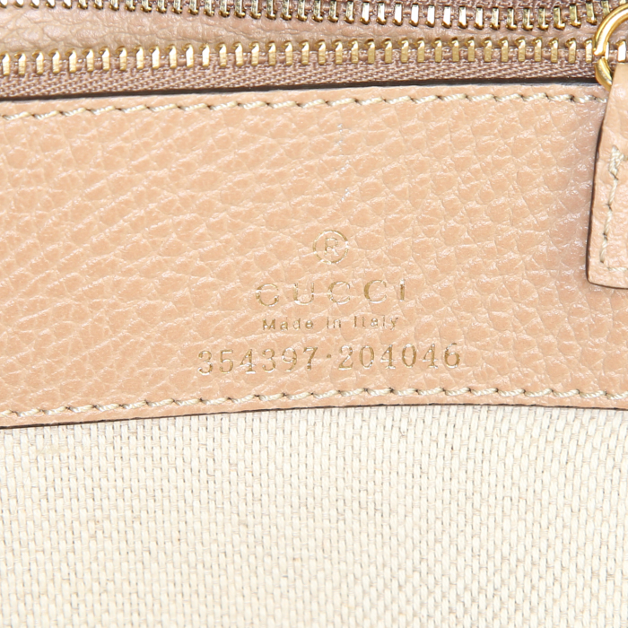 Sac cabas Gucci Swing en cuir beige - Detail D3