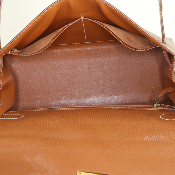 Bolso de mano Hermes Kelly 32 cm en cuero epsom color oro - Detail D3