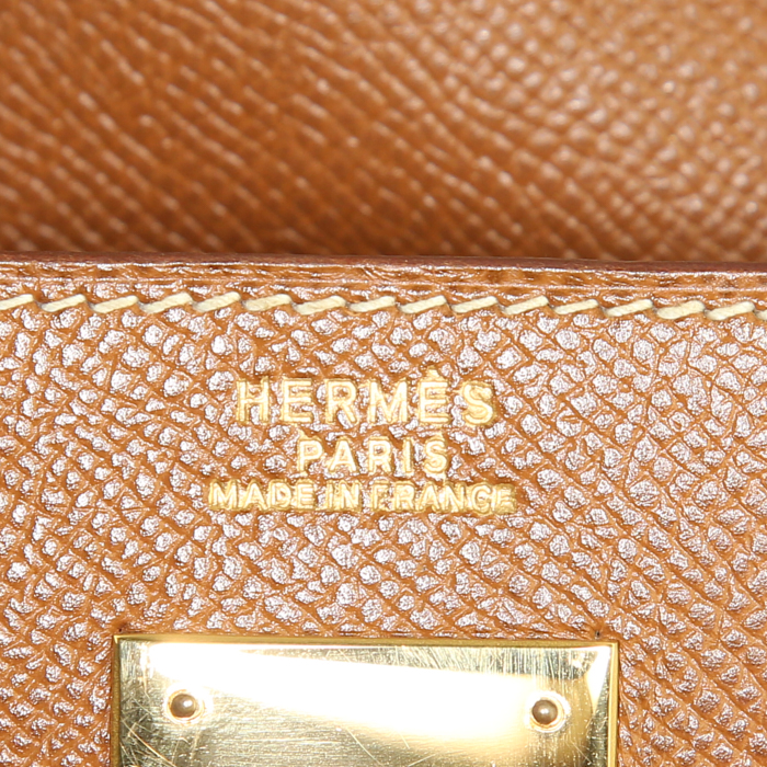 Bolso de mano Hermes Kelly 32 cm en cuero epsom color oro - Detail D4