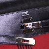 Bolso de mano Hermes Kelly 32 cm en lona bicolor roja y negra y cuero box negro - Detail D4 thumbnail
