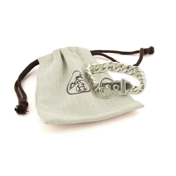 Hermès Boucle Sellier medium model bracelet in silver - Detail D2