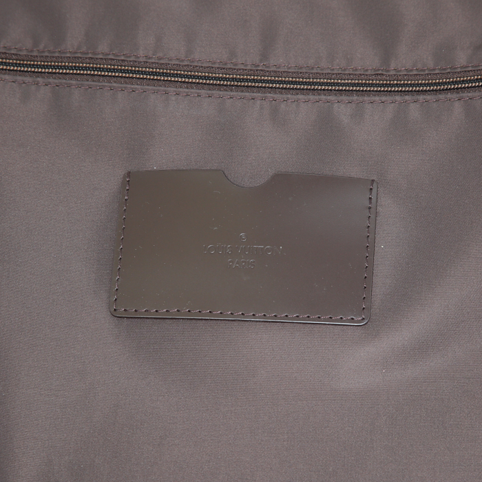 Maleta flexible Louis Vuitton Pegase en lona a cuadros marrón y cuero marrón - Detail D3