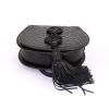 Bolso bandolera Saint Laurent en piel de pitón negra y cuero negro - Detail D4 thumbnail