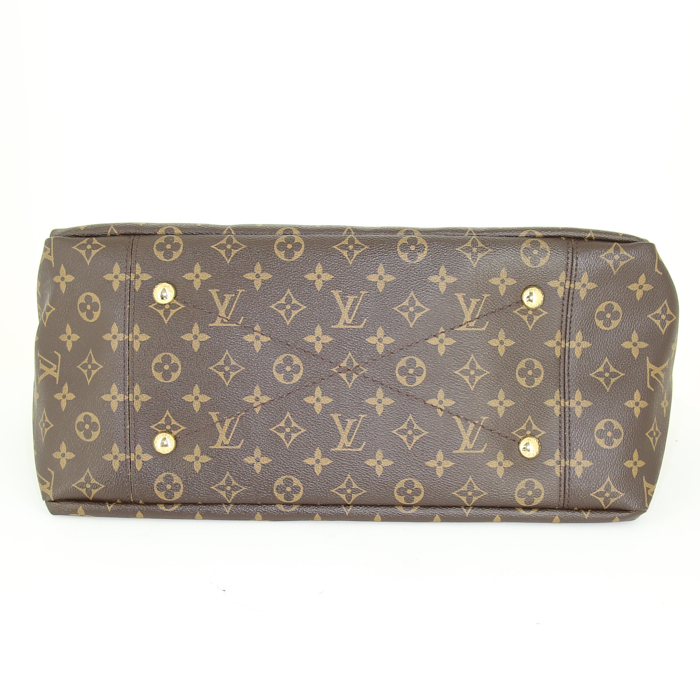 Louis Vuitton Artsy handbag in brown monogram canvas and natural leather - Detail D4