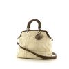 Bolso de mano Dior Granville en lona cannage beige y cuero marrón - 00pp thumbnail