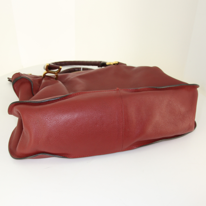 Chloé Marcie large model handbag in red leather - Detail D4