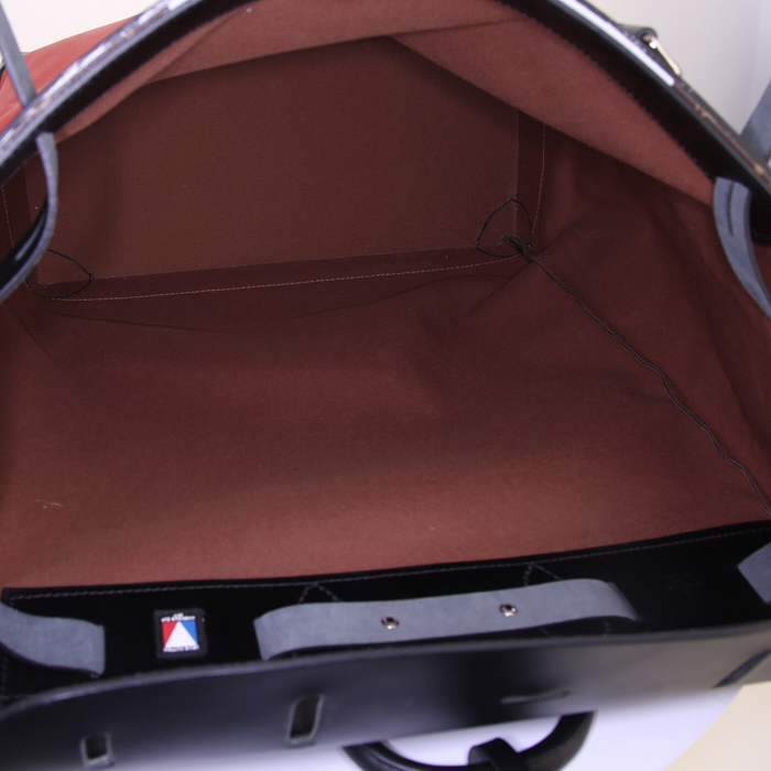 Louis Vuitton Steamer Bag - Travel Bag America's Cup travel bag in brown, blue and red monogram canvas and black leather - Detail D2