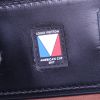 Bolsa de viaje Louis Vuitton Steamer Bag - Travel Bag en lona Monogram marrón, azul y roja y cuero negro - Detail D4 thumbnail
