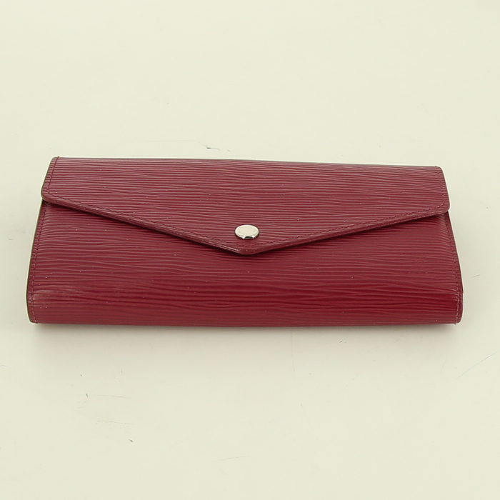 Louis Vuitton Sarah wallet in pink epi leather - Detail D4