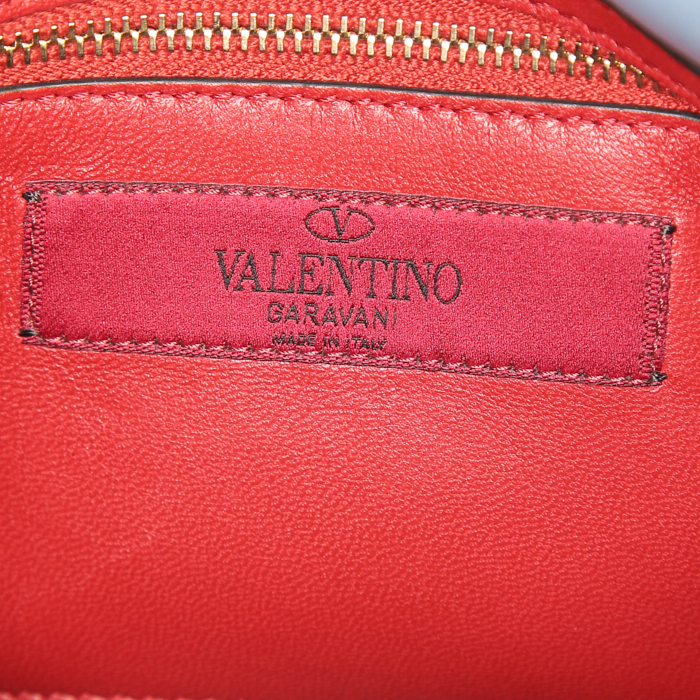 Bolso de mano Valentino Garavani Rockstud Spike en ante acolchado azul - Detail D3