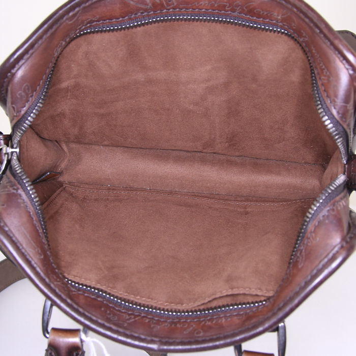 Berluti Deux jours briefcase in brown leather - Detail D4
