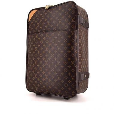 Louis Vuitton Pegase suitcase in brown monogram canvas and natural leather
