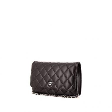Borsa a tracolla Chanel Wallet on Chain in pelle trapuntata nera