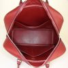 Hermes Plume large model handbag in burgundy and beige vibrato leather and burgundy Chamonix  leather - Detail D2 thumbnail