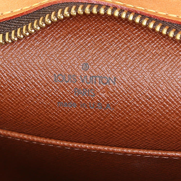 Bolso bandolera Louis Vuitton Drouot en lona Monogram y cuero natural - Detail D3