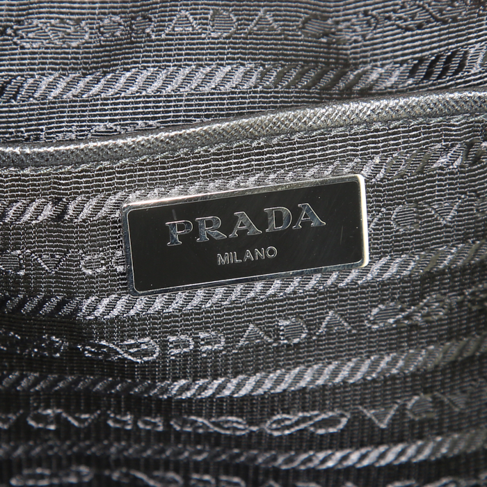 Prada backpack in black canvas and black leather - Detail D3