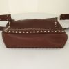 Valentino Garavani Rockstud shoulder bag in brown grained leather - Detail D4 thumbnail