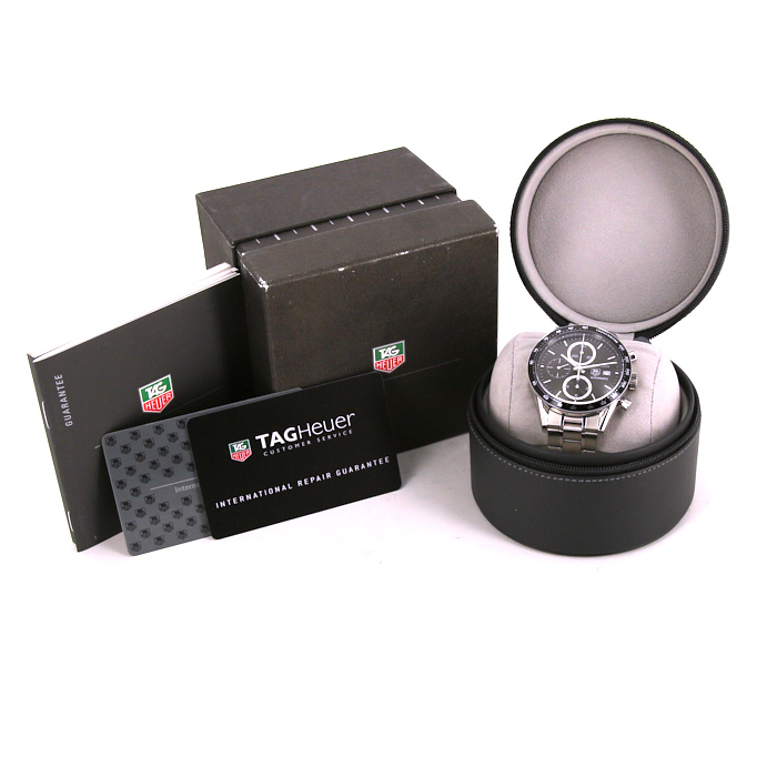 Montre TAG Heuer Carrera Automatic Chronograph en acier Ref :  CV2010 Vers  2008 - Detail D2