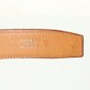 Cinturón Hermès en cuero epsom marrón y color oro - Detail D1 thumbnail