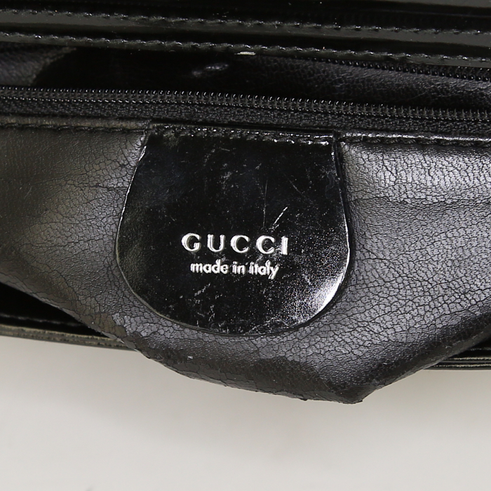 Bolso de mano Gucci Vintage en charol negro - Detail D3
