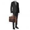 Louis Vuitton Voyage briefcase in brown monogram canvas and natural leather - Detail D1 thumbnail