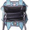 Prada Madras shopping bag in turquoise and black bicolor braided leather - Detail D3 thumbnail