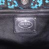 Shopping bag Prada Madras in pelle intrecciata bicolore turchese e nera - Detail D4 thumbnail