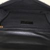 Chanel 2.55 handbag in beige satin and black leather - Detail D2 thumbnail