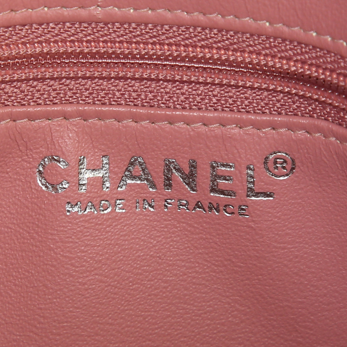 Borsa Chanel Medaillon - Bag in pelle verniciata e foderata arancione - Detail D3