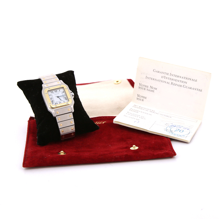 Cartier Santos watch in gold and stainless steel Circa  1990 - Detail D2