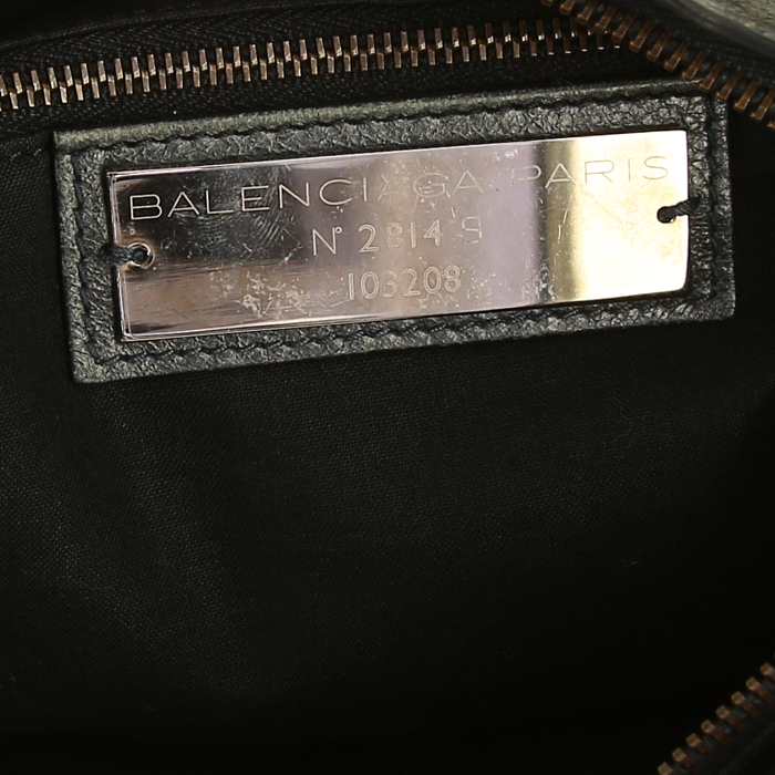 Borsa Balenciaga First in pelle grigio scuro - Detail D5