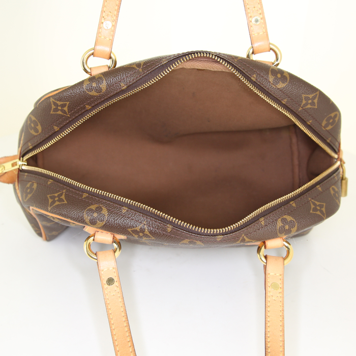 Louis Vuitton Montorgueil handbag in brown monogram canvas and natural leather - Detail D2