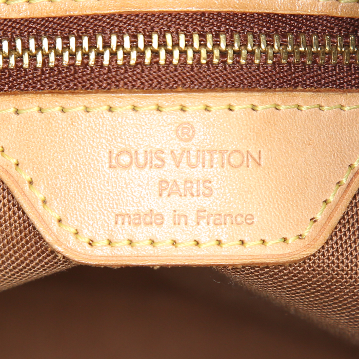 Louis Vuitton Piano shopping bag in monogram canvas and natural leather - Detail D3